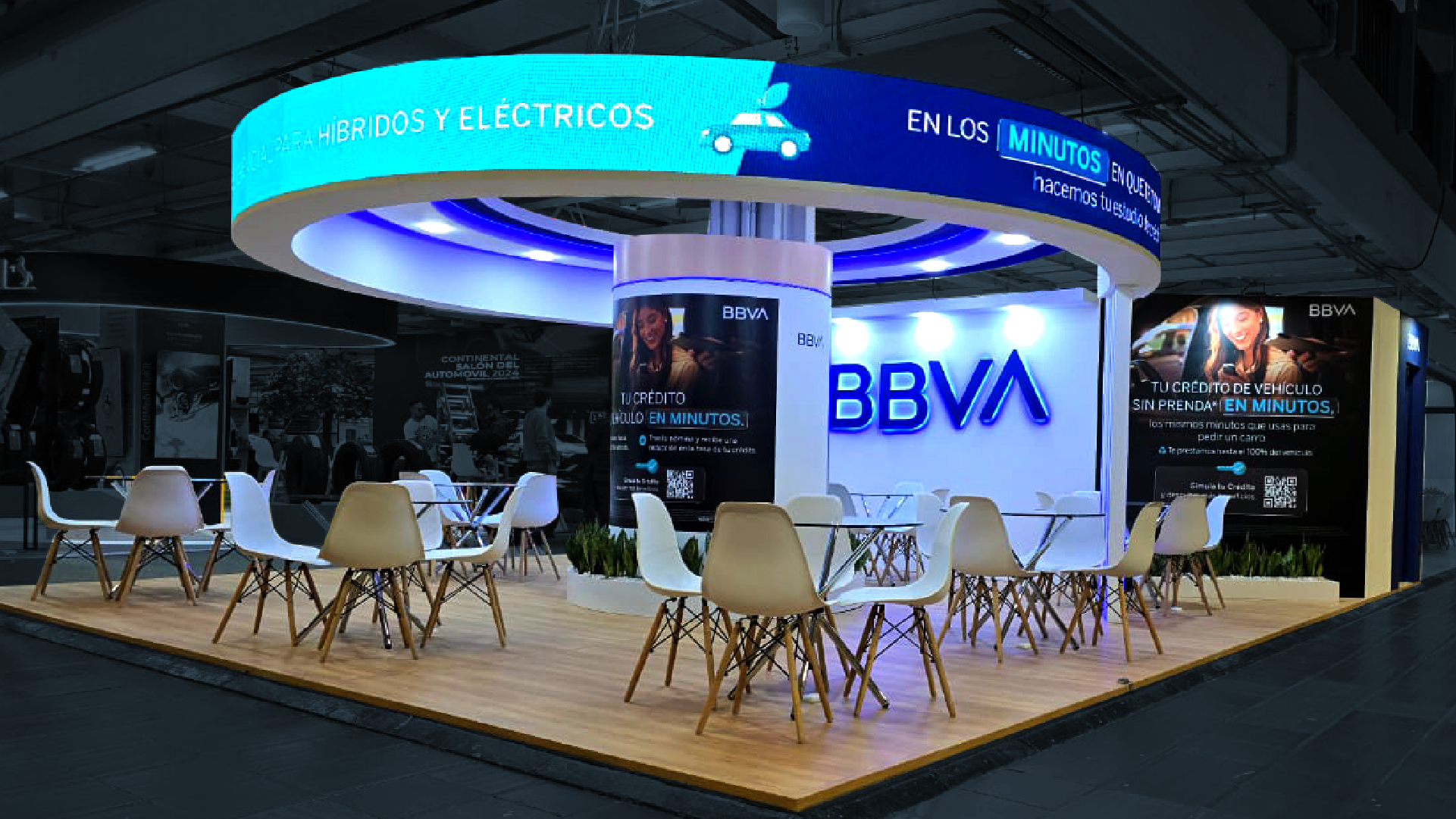 Brand booth for BBVA at Salón del Automóvil 2024