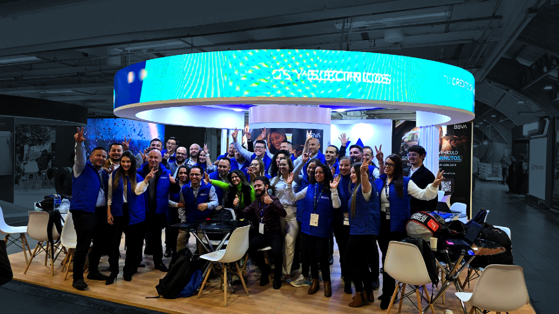 Brand booth for BBVA at Salón del Automóvil 2024