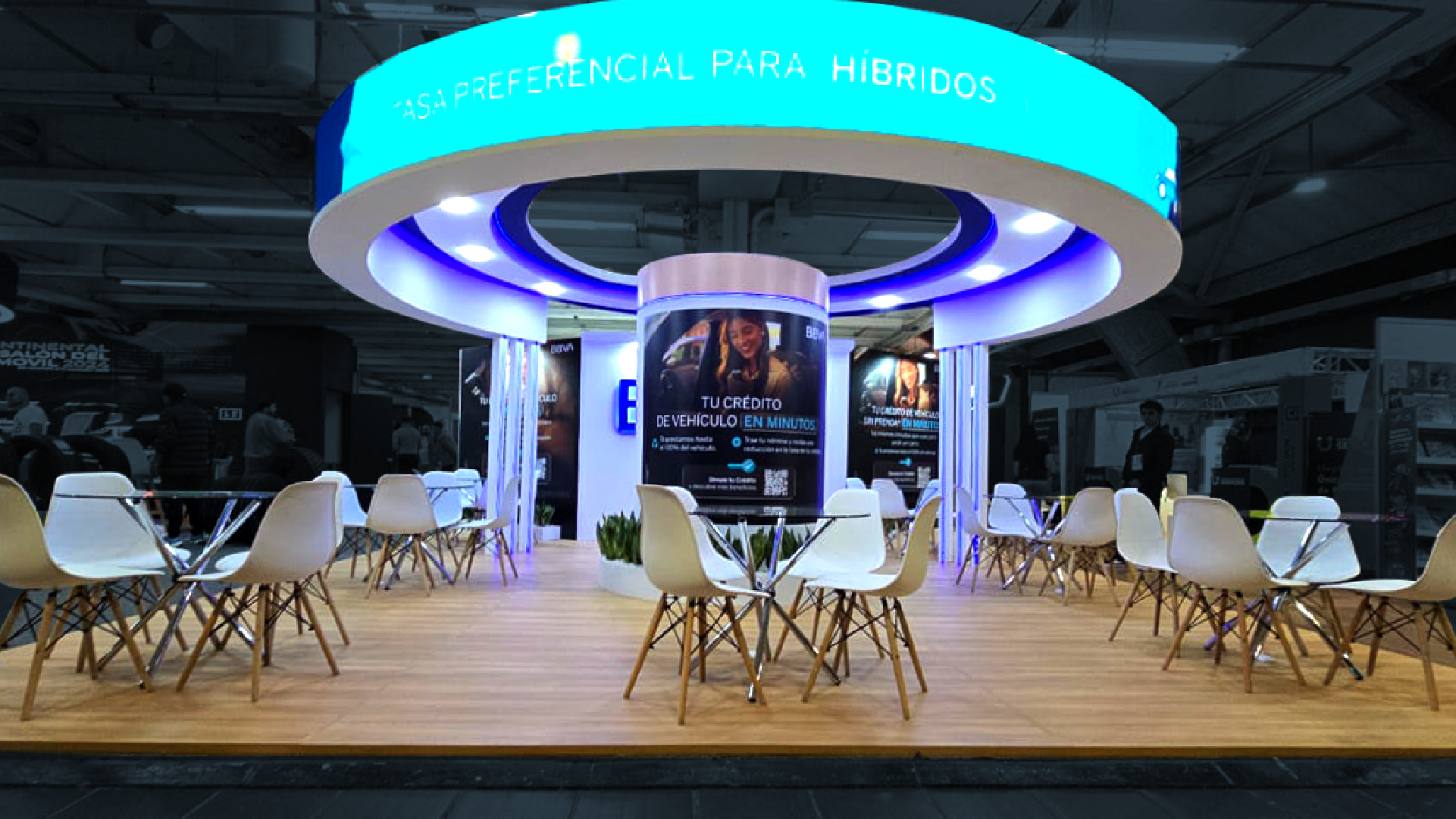 Brand booth for BBVA at Salón del Automóvil 2024