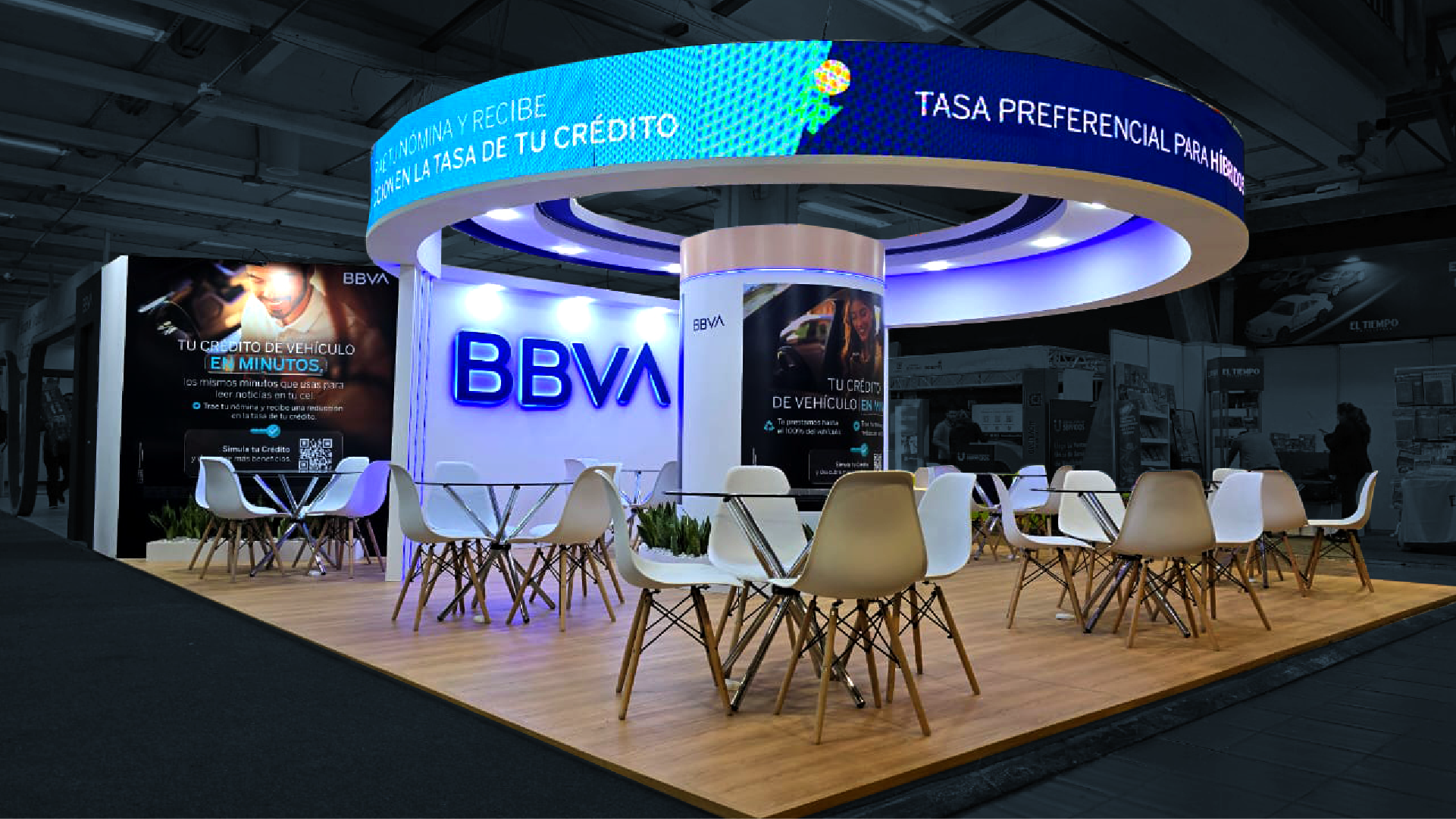 Brand booth for BBVA at Salón del Automóvil 2024