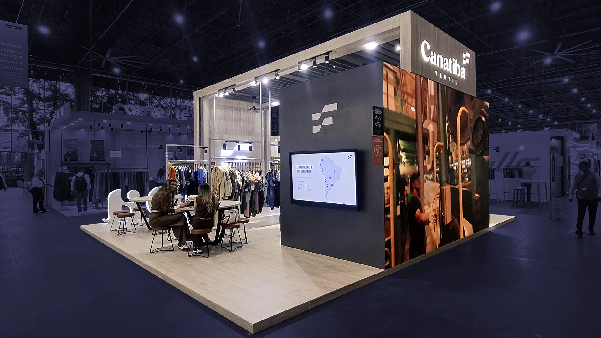 Diseño de stand textil para CANATIBA en Colombiatex 2026 por Diper Exhibitions