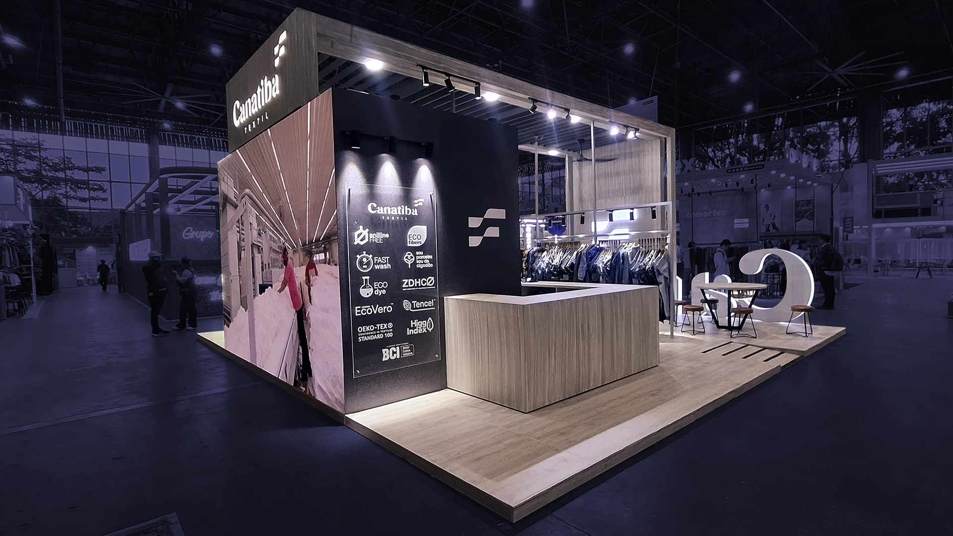 Diseño de stand textil para CANATIBA en Colombiatex 2026 por Diper Exhibitions