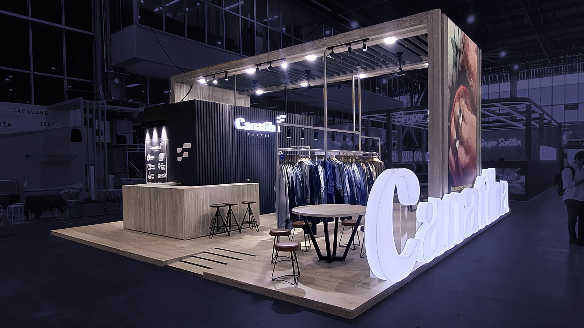 Diseño de stand textil para CANATIBA en Colombiatex 2026 por Diper Exhibitions