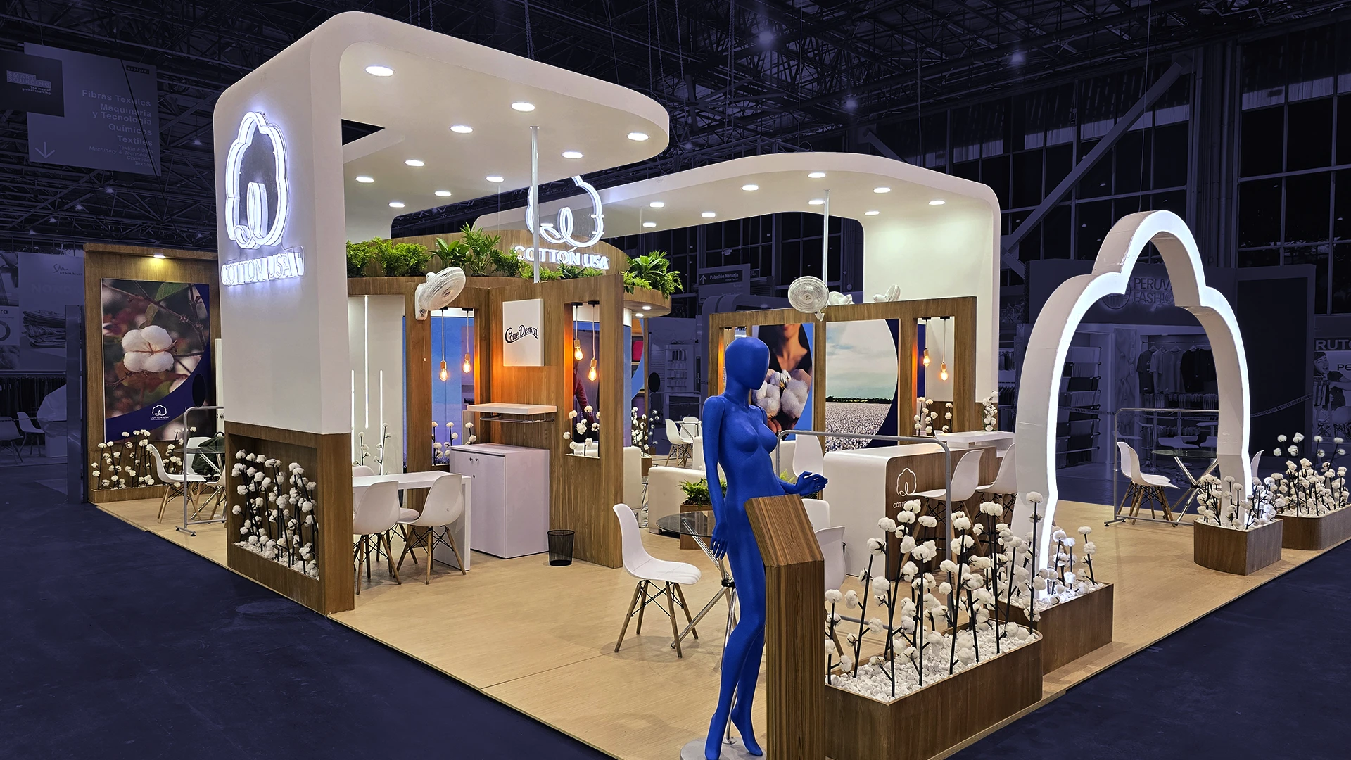 Diseño de stand textil para COTTON USA en Colombiatex por Diper Exhibitions