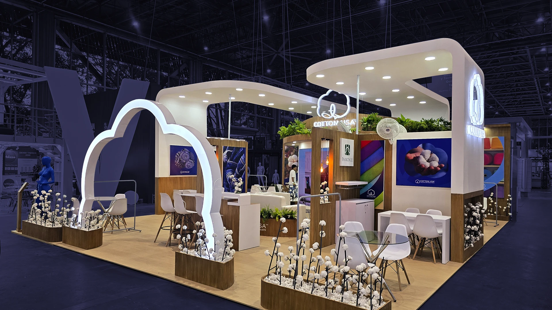 Textile trade show booth design for COTTON USA at Colombiatex 2026 by Diper Exhibitions
