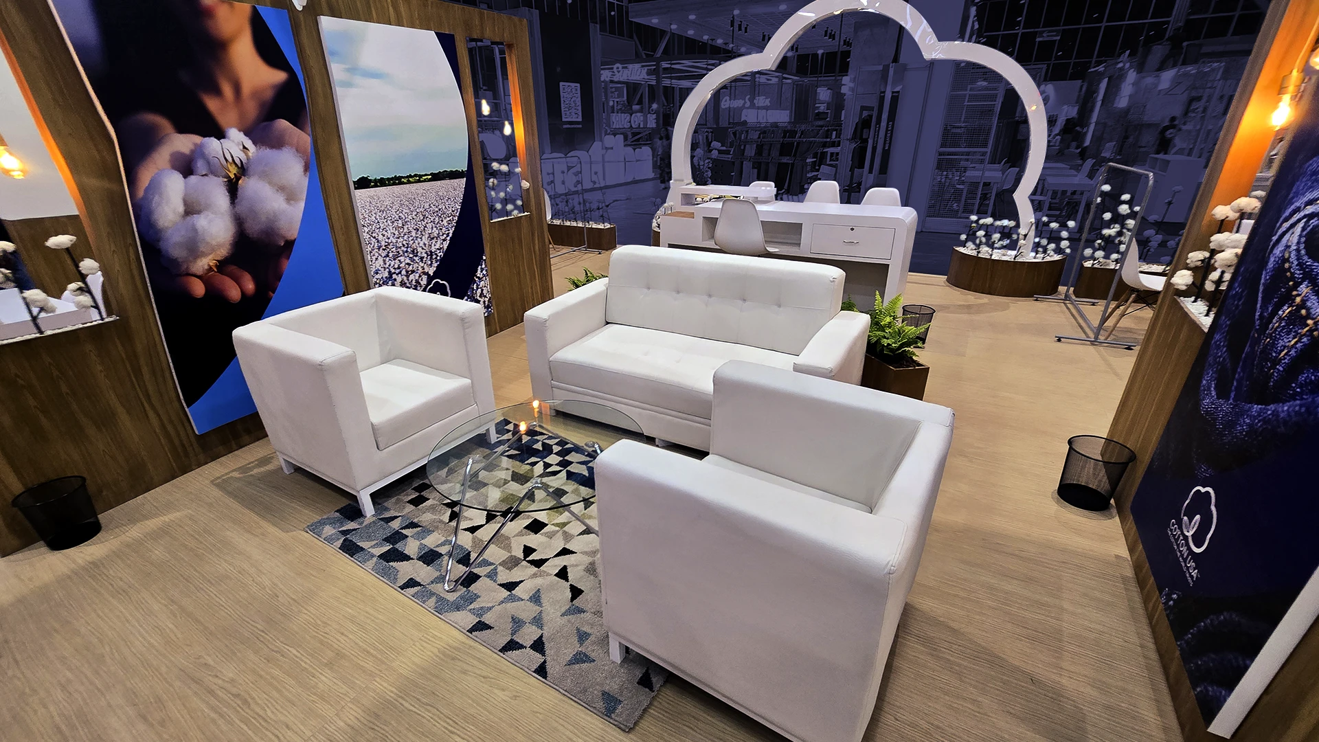 Diseño de stand textil para COTTON USA en Colombiatex por Diper Exhibitions
