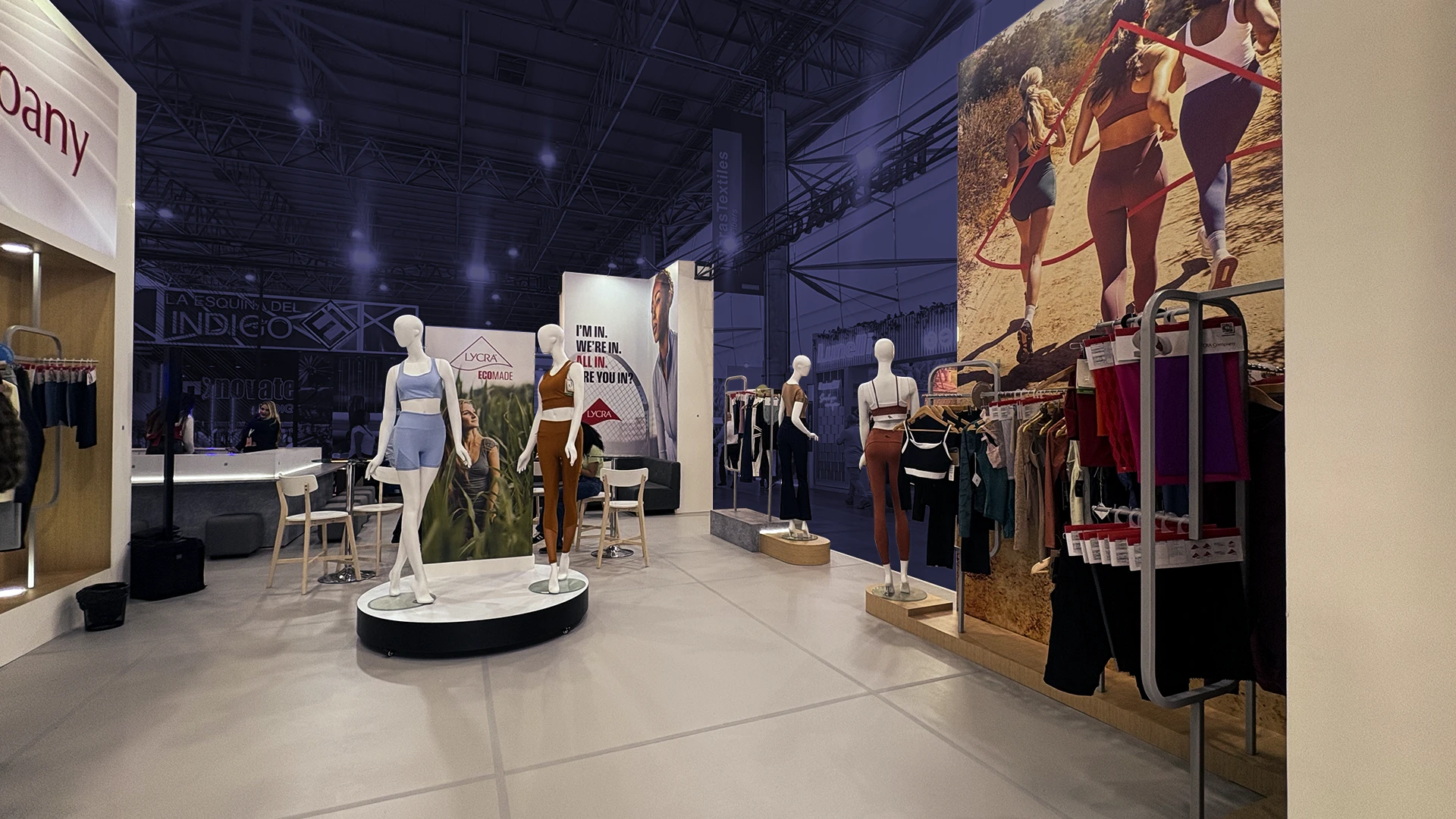 Diseño de stand textil para The LYCRA Company en Colombiatex 2026 por Diper Exhibitions