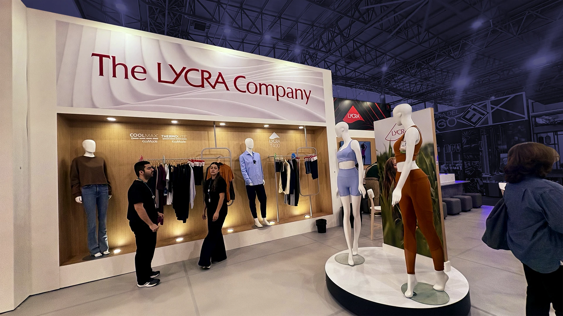 Diseño de stand textil para The LYCRA Company en Colombiatex 2026 por Diper Exhibitions