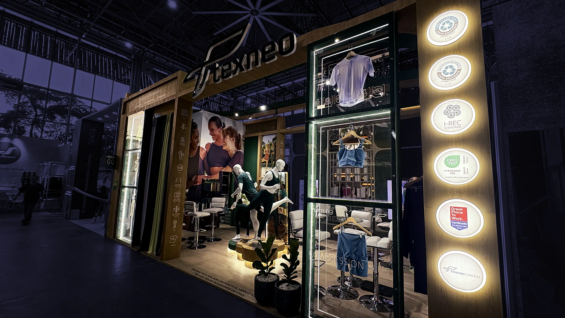 Textile trade show booth design for Texneo at Colombiatex 2026 by Diper Exhibitions