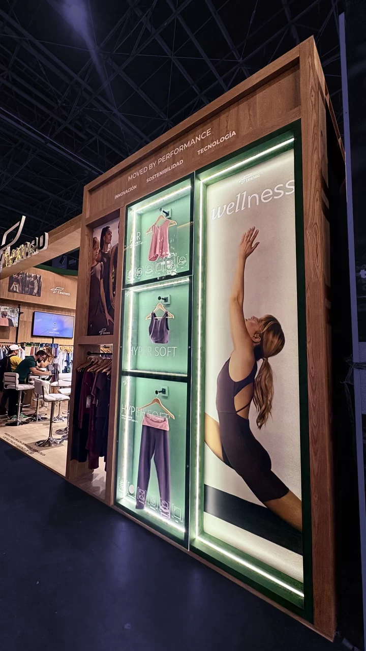 Textile trade show booth design for Texneo at Colombiatex 2026 by Diper Exhibitions