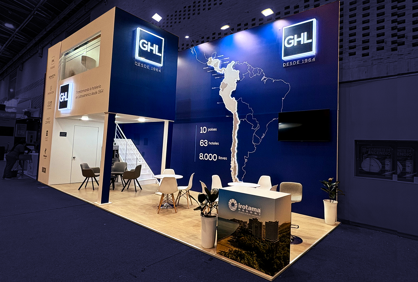 Tourism trade show booth design for GHL HOTELS at ANATO 2026 by Diper Exhibitions