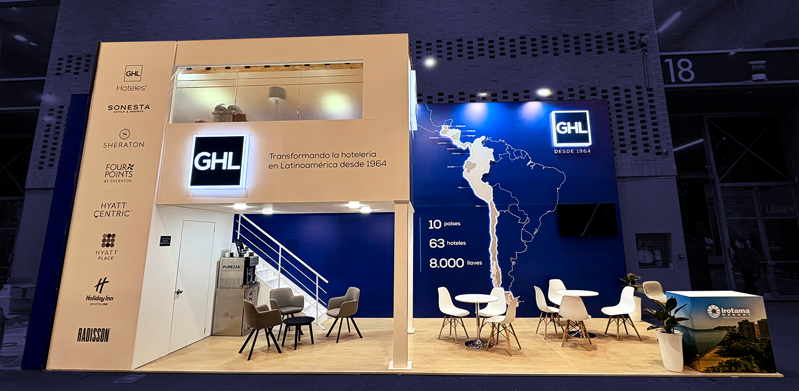 Tourism trade show booth design for GHL HOTELS at ANATO 2026 by Diper Exhibitions