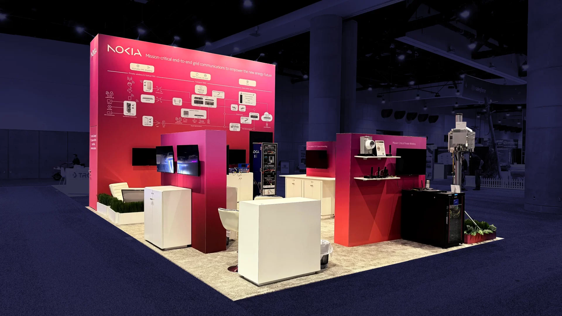 Technology trade show booth design for Nokia at DISTRIBUTECH 2026 by Diper Exhibitions