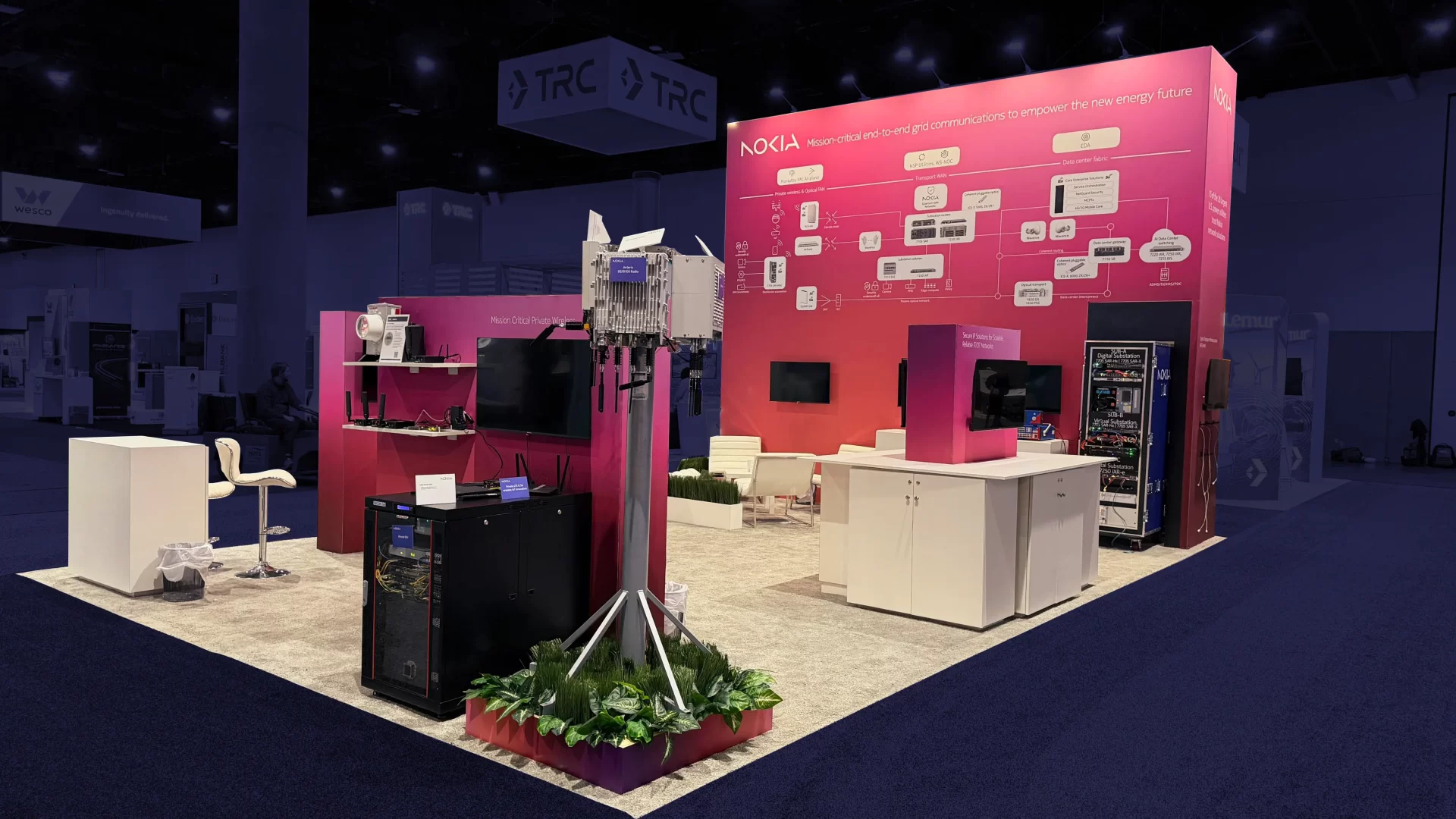 Technology trade show booth design for Nokia at DISTRIBUTECH 2026 by Diper Exhibitions