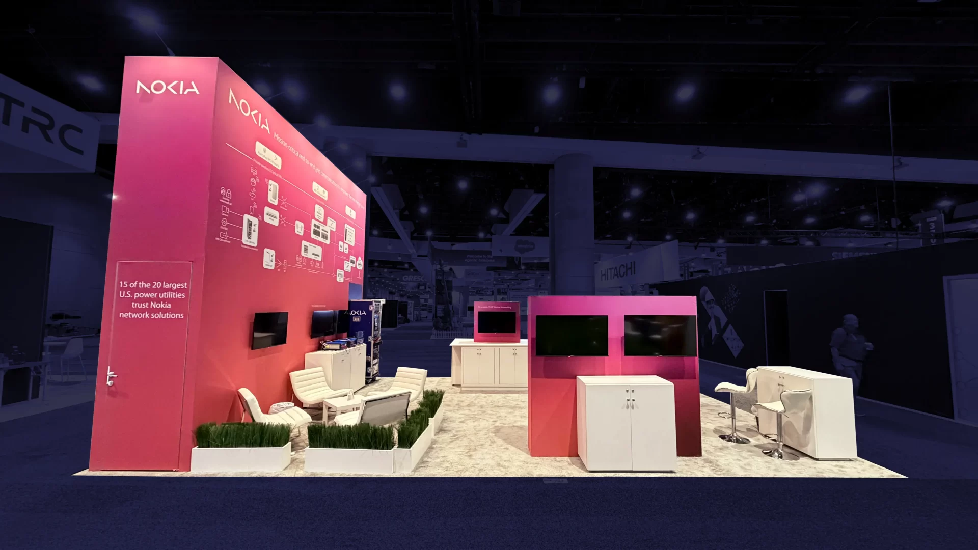 Technology trade show booth design for Nokia at DISTRIBUTECH 2026 by Diper Exhibitions