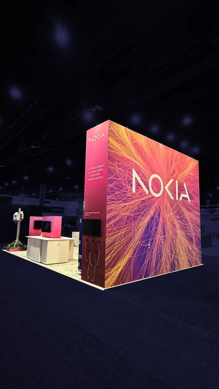 Technology trade show booth design for Nokia at DISTRIBUTECH 2026 by Diper Exhibitions