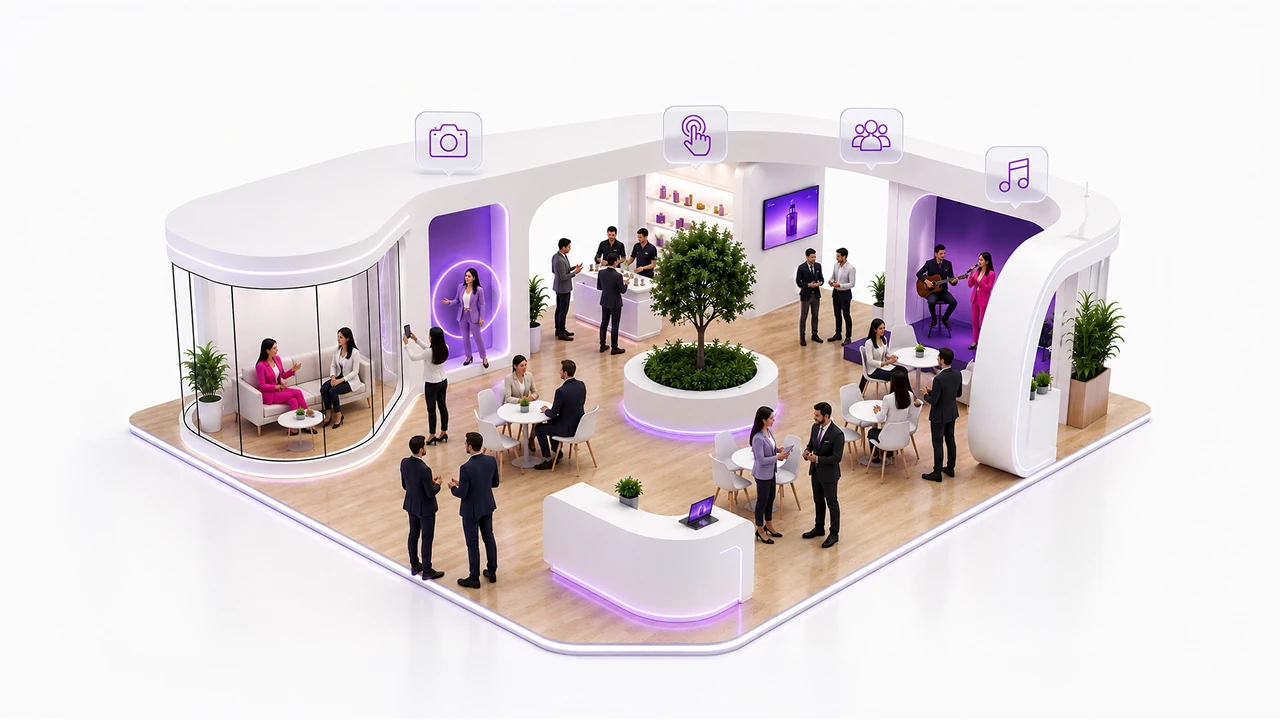 Trade show booth layout designed to improve lead capture and visitor conversations